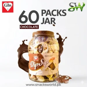 gibs | dip sip chocolate & cookie cups 60 pcs jar